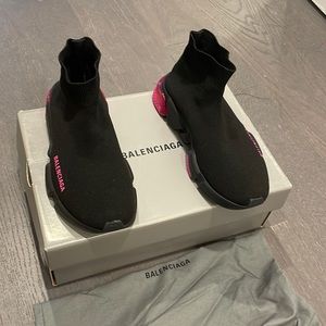 Balenciaga Black and Pink Sneakers